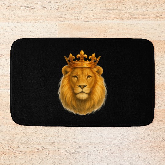 Crowned Majesty The Lion’s Royal Presence Bath Mats