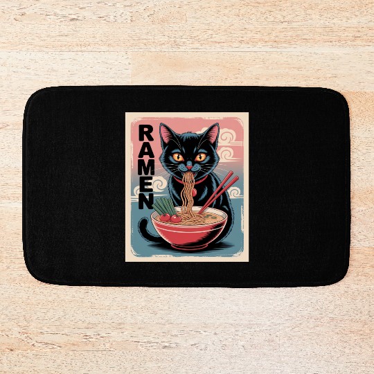 Ramen Cat Japanese Style Bath Mats