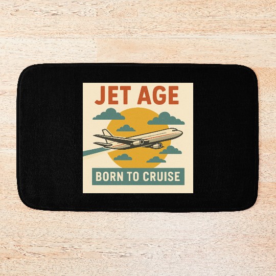 Jet Age – Born to Cruise | Retro Airplane Travel S Bath Mats