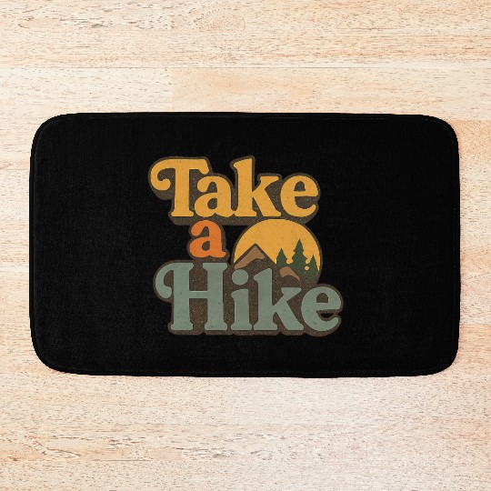 Take A Hike Retro Mountain Bath Mats