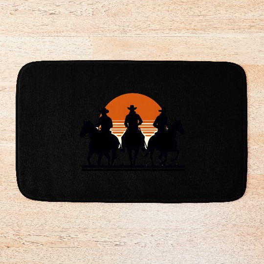 Western Riders at Sunset Bath Mats