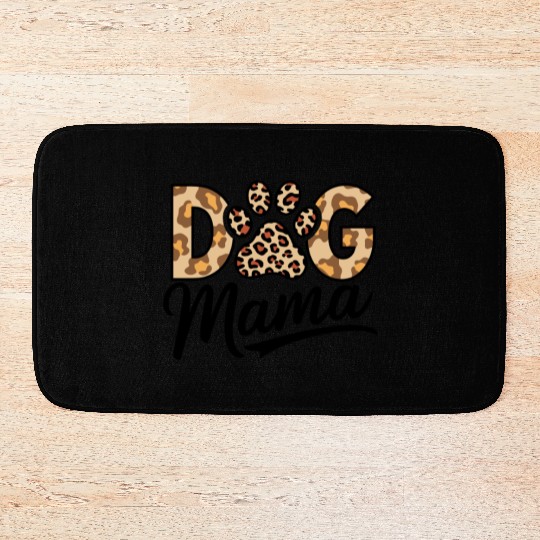 Dog Lover Leopard Print Paw Bath Mats