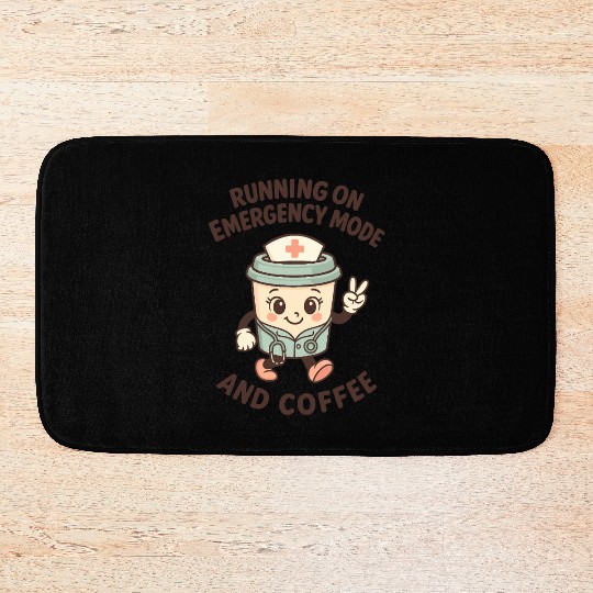 Emergency Mode Active – Fueled by Coffee Bath Mats