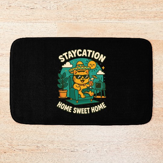Cool cat - Holidays at home relaxation Bath Mats