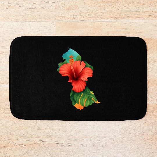Floral Spirit of Guyana – Hibiscus Edition Bath Mats