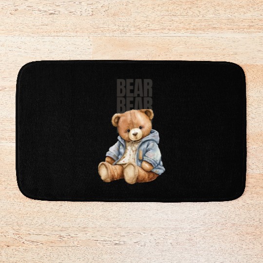 Black and Grey Fashion Logo Bath Mats