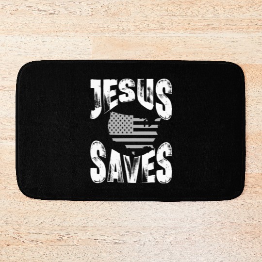 jesus saves usa Bath Mats