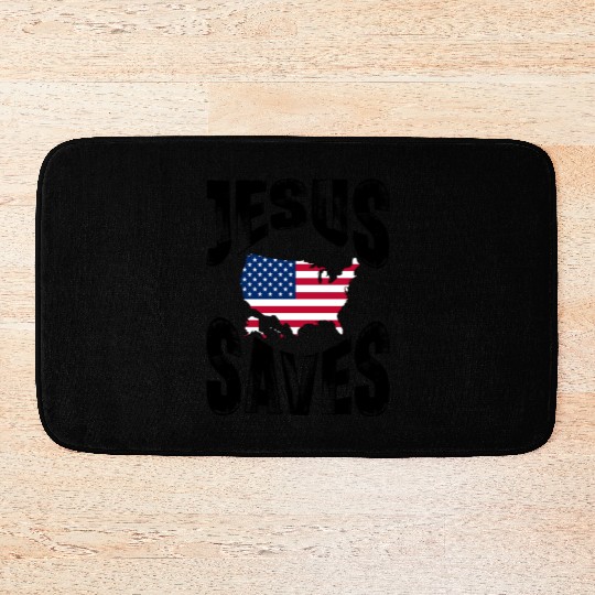 Jesus Saves USA Bath Mats