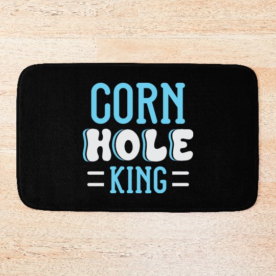 Cornhole King Distressed Badge Bath Mats