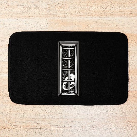 Spooky Cosmic Horror Illustration Bath Mats