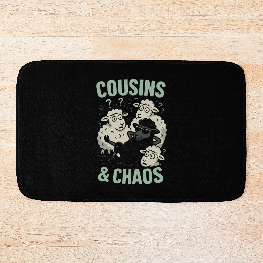 Funny Black Sheep Cousin Quirky Family Outcast Bath Mats