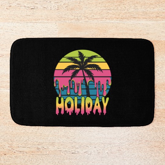 Vibrant Tropical Holiday Vibes With Sunset and Bath Mats