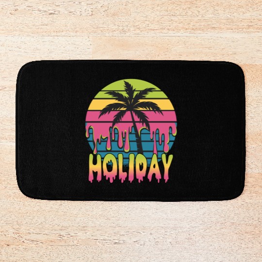 Vibrant Tropical Holiday Vibes With Sunset and Bath Mats