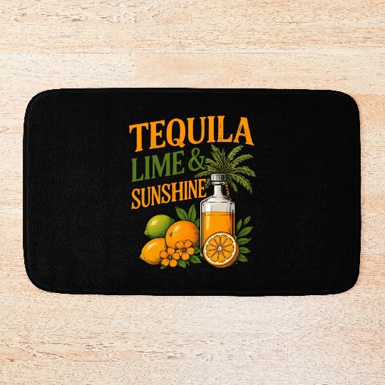 Summer Vacation Tequila Lime Sunshine Bath Mats