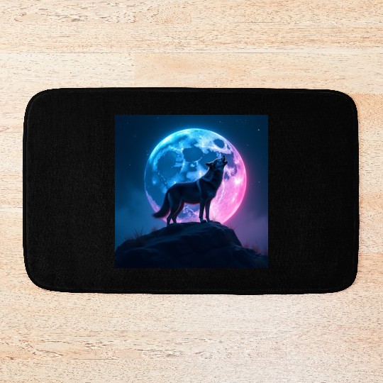 Howl of the Neon Moon Bath Mats