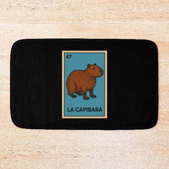 LA CAPIBARA - THE CAPYBARA - LOTERÍA CARD Bath Mats