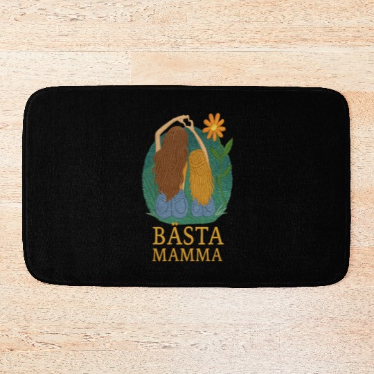 Best Mom Embroidered Style - Mother and Daughter Bath Mats