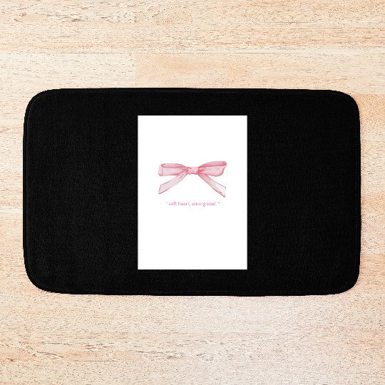 Elegant Pink Girly Design with a Soft Bow Bath Mats