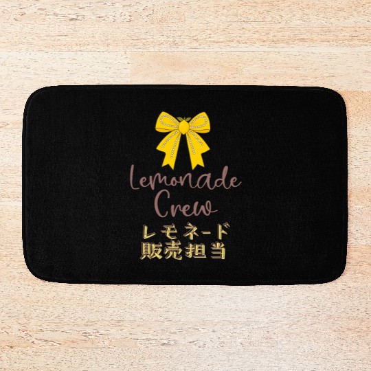 Lemonade Crew Yellow Bow Bath Mats
