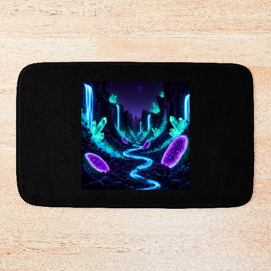 Bioluminescent Crystal Valley Bath Mats