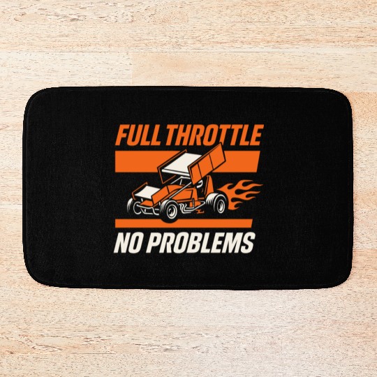 Sprint Car Racing Dirt Track Speed Oval Race Bath Mats
