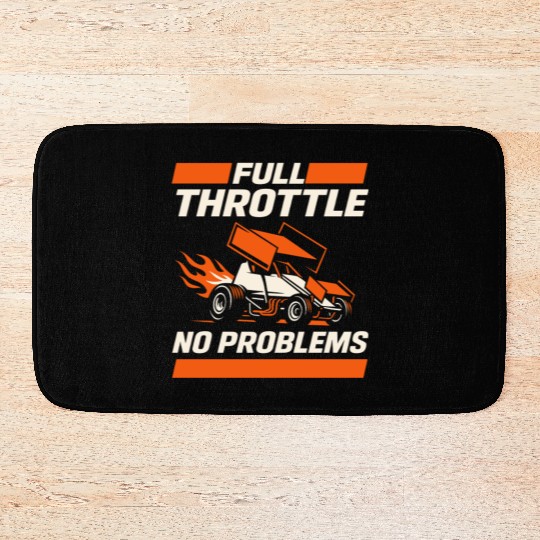 Sprint Car Racing Dirt Track Speed Oval Race Bath Mats