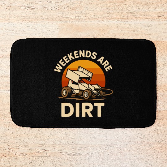 Sprint Car Racing Dirt Track Speed Oval Race Bath Mats