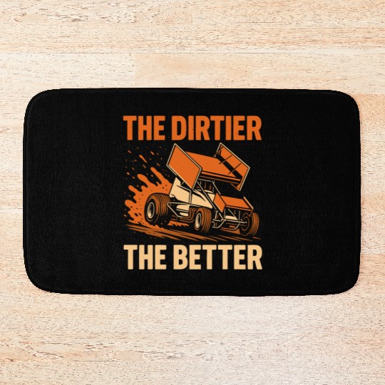 Sprint Car Racing Dirt Track Speed Oval Race Bath Mats