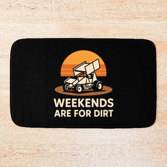Sprint Car Racing Dirt Track Speed Oval Race Bath Mats