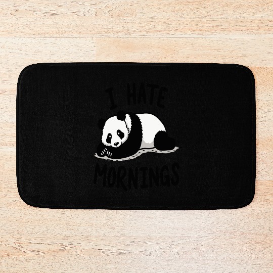 Panda I Hate Mornings Saying Bath Mats