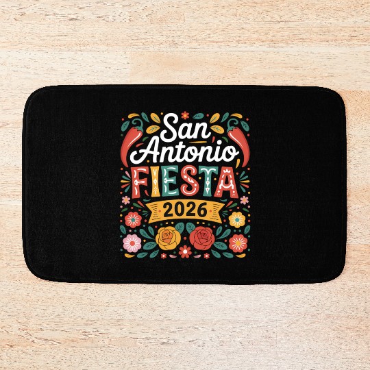 San Antonio 2026 Fiesta Cinco De Mayo Texas Bath Mats