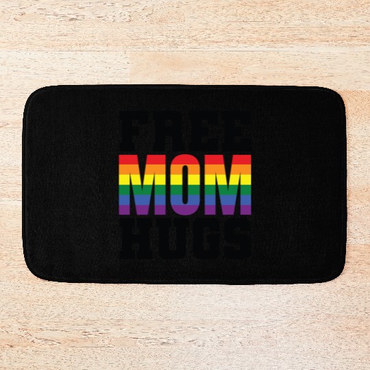 Free Mom Hugs LGBT Gay Bath Mats