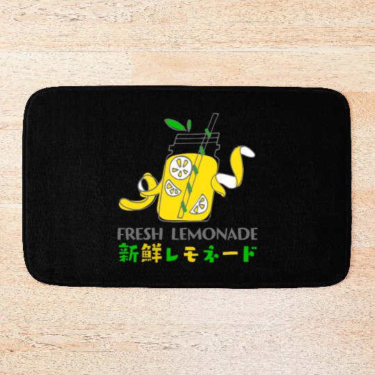 Fresh Lemonade Jar Whimsical Bath Mats