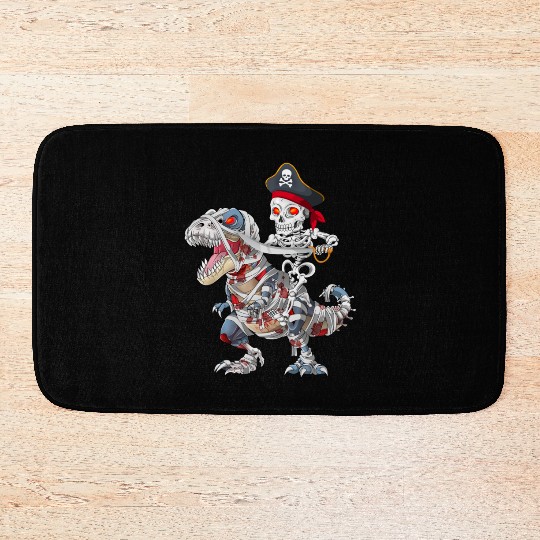 Halloween Mummy T rex Pirate Skeleton Trick Treat Bath Mats