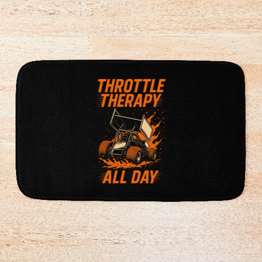 Sprint Car Racing Dirt Track Speed Oval Race Bath Mats