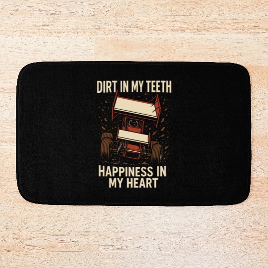 Sprint Car Racing Dirt Track Speed Oval Race Bath Mats