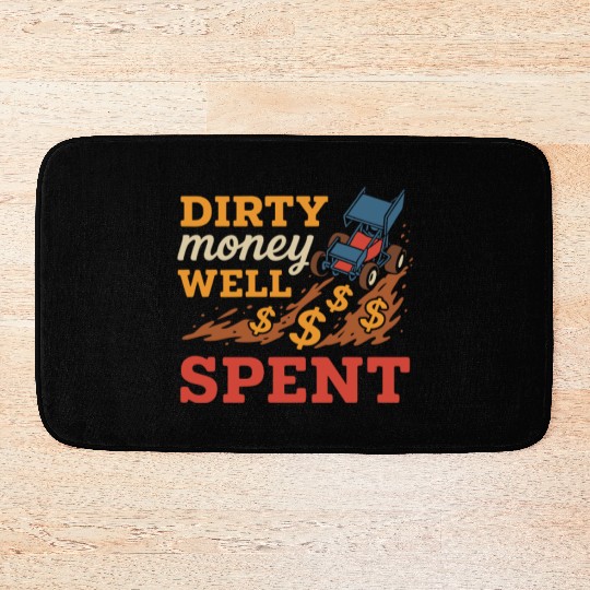 Sprint Car Racing Dirt Track Speed Oval Race Bath Mats