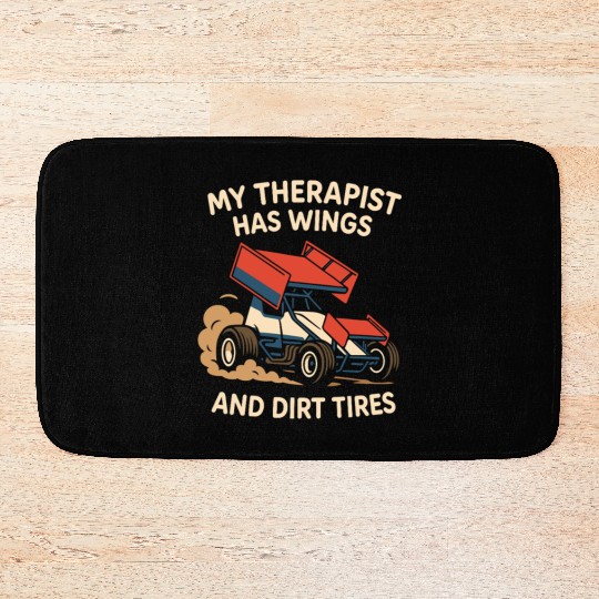Sprint Car Racing Dirt Track Speed Oval Race Bath Mats