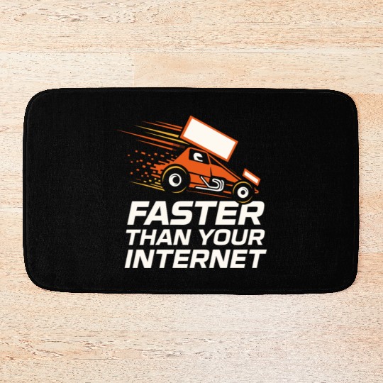 Sprint Car Racing Dirt Track Speed Oval Race Bath Mats