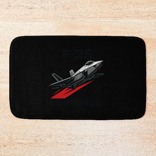 F-35 Lightning II Stealth Fighter Jet Art Bath Mats