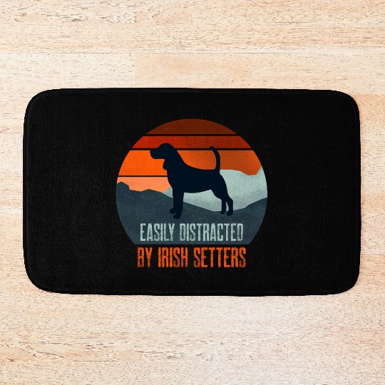 Easily Distracted By Irish Setters Dog Walking Bath Mats