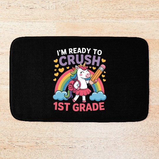 Crush 1St Grade Dabbing Unicorn Back To School Bath Mats