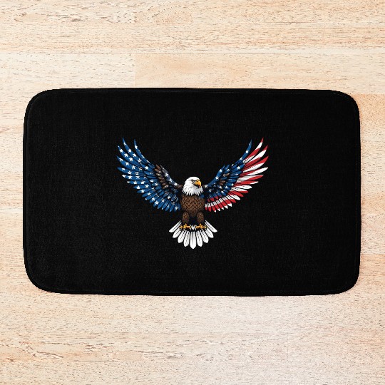 us flag colored eagle Bath Mats