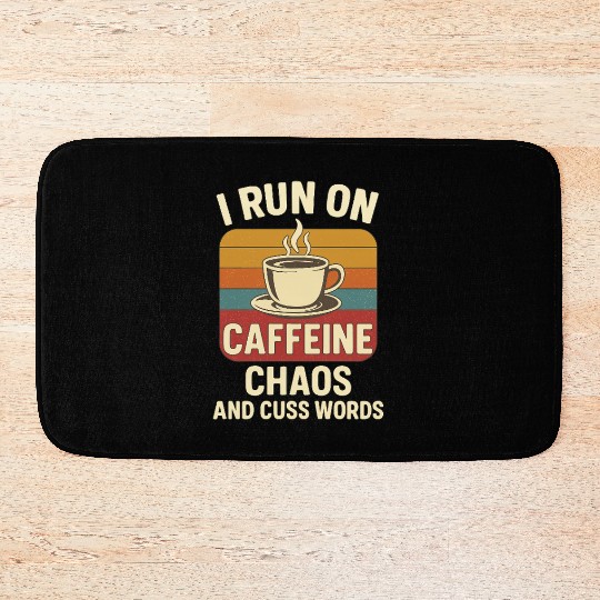 Caffeine Chaos Retro Design Bath Mats