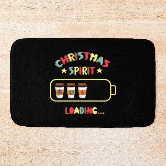 Christmas Spirit Loading X mas Coffee Bath Mats