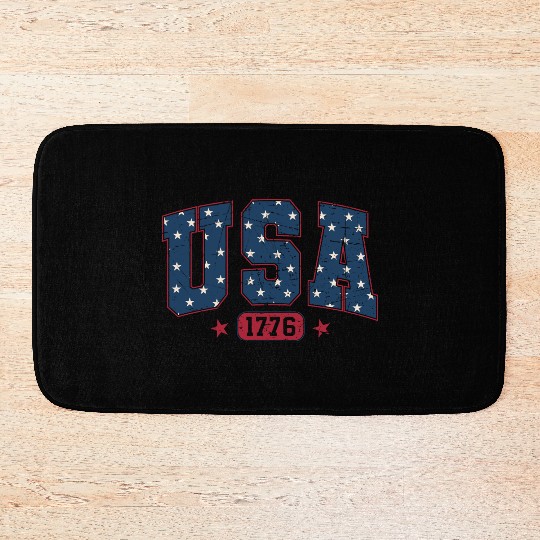 Usa 1776 Svg 4th of July Usa Varsity Bath Mats