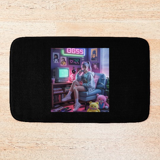 Y2K Gamer Girl Vibes – Retro Tech & Neon Room Aest Bath Mats