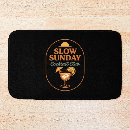 Vintage Slow Sunday Cocktail Club Bath Mats