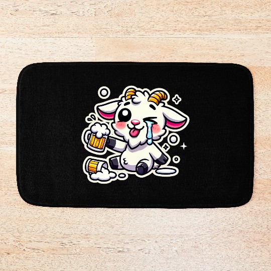 Drunk Wasted Hangover Goat Bath Mats