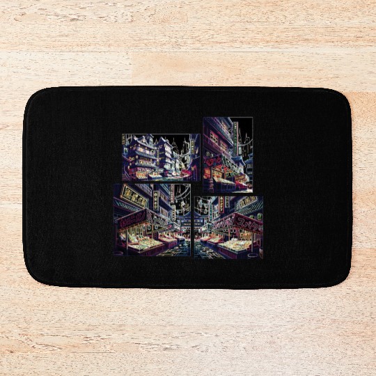 Where Tradition Meets Neons Twilight Bath Mats